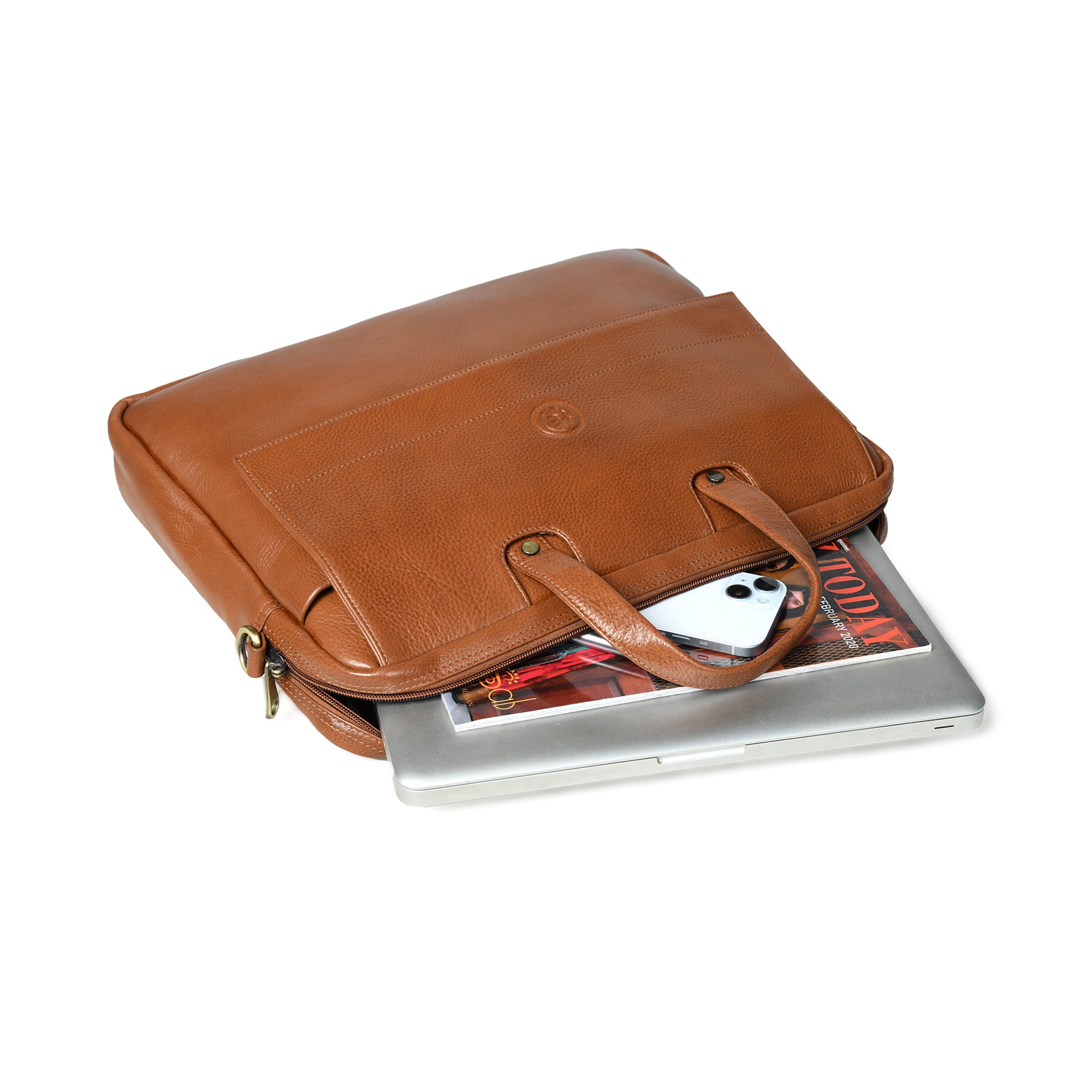 Executive Edge Leather Laptop Briefcase